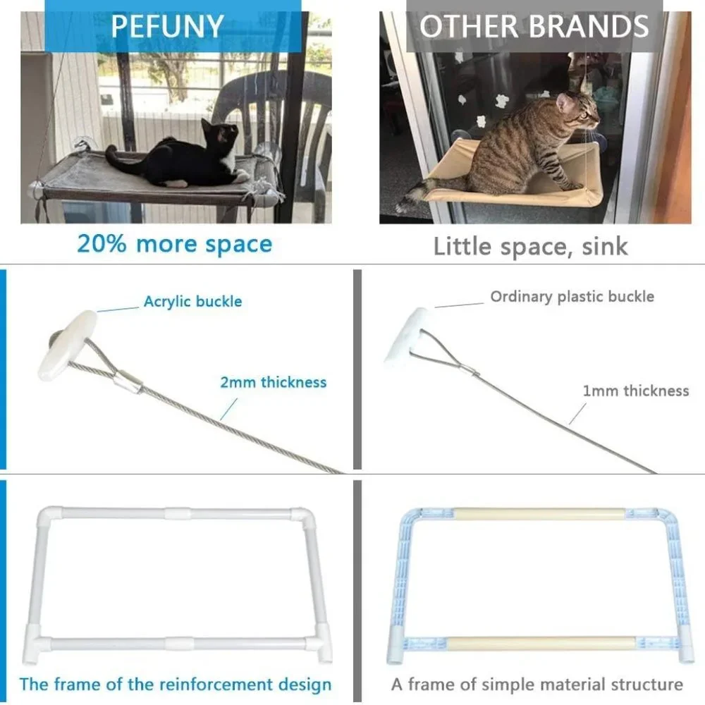 Cat Bed Window, Cat Window Hammock Window Perch, Safety Cat Shelves